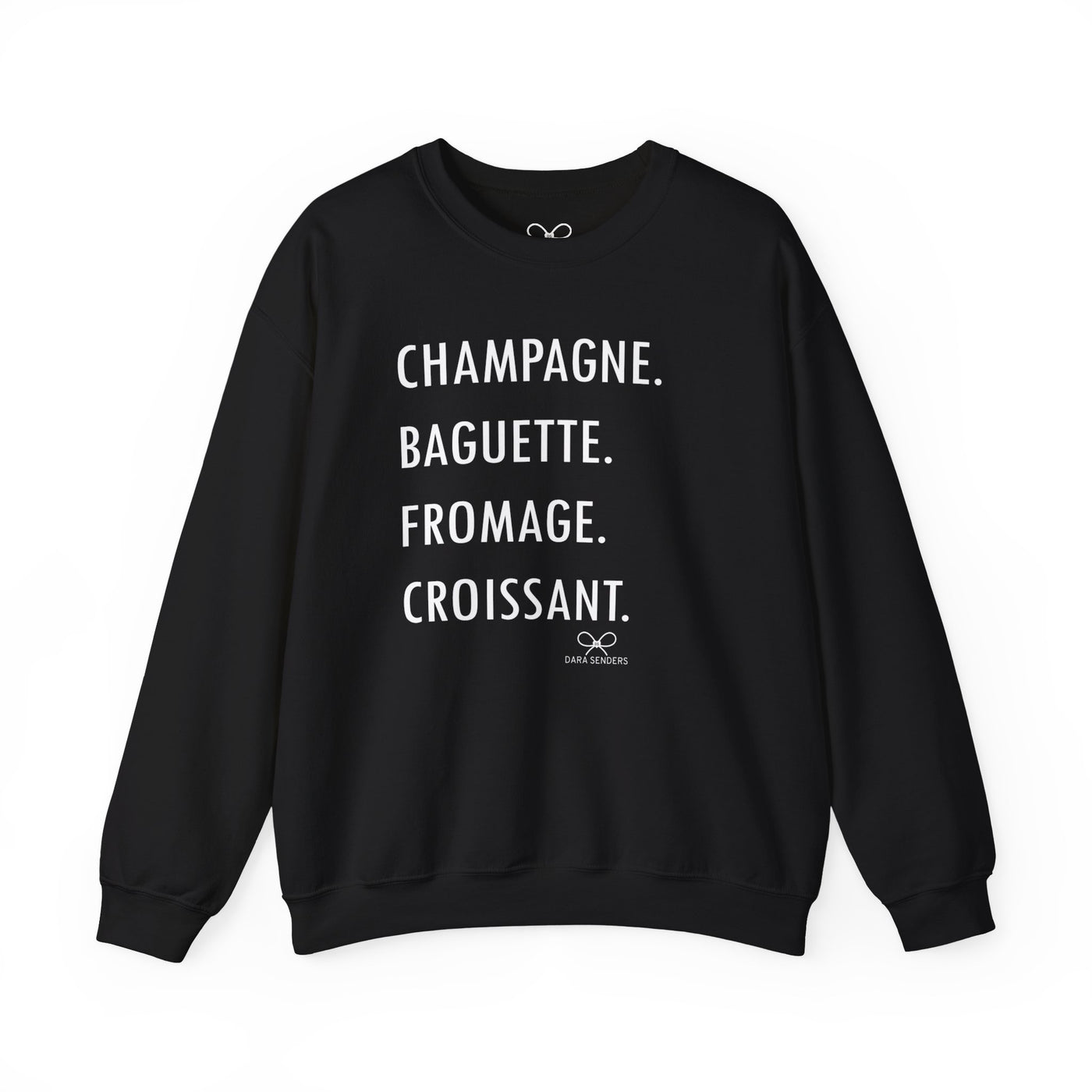 GOURMET LOVE (Champagne, Baguette, Fromage, Croissant) Crewneck Sweatshirt