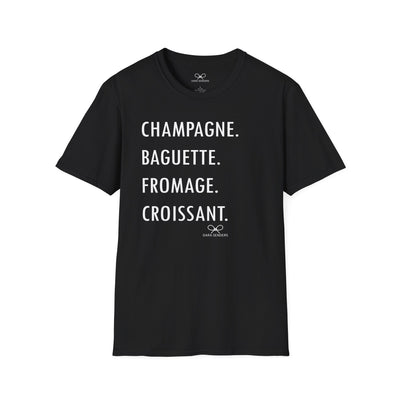 GOURMET LOVE (Champagne, Baguette, Fromage, Croissant) Tshirt - NEWS 12 EXCLUSIVE