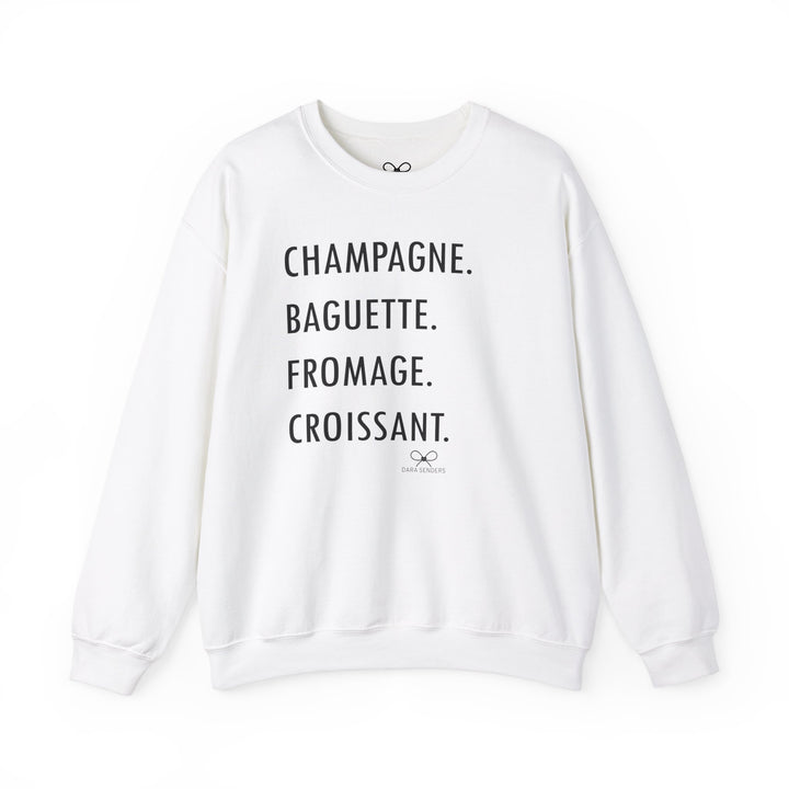 GOURMET LOVE (Champagne, Baguette, Fromage, Croissant) Crewneck Sweatshirt