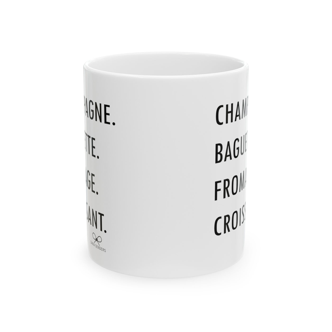 GOURMET LOVE (Champagne, Baguette, Fromage, Croissant) MUG - NEWS 12 EXCLUSIVE