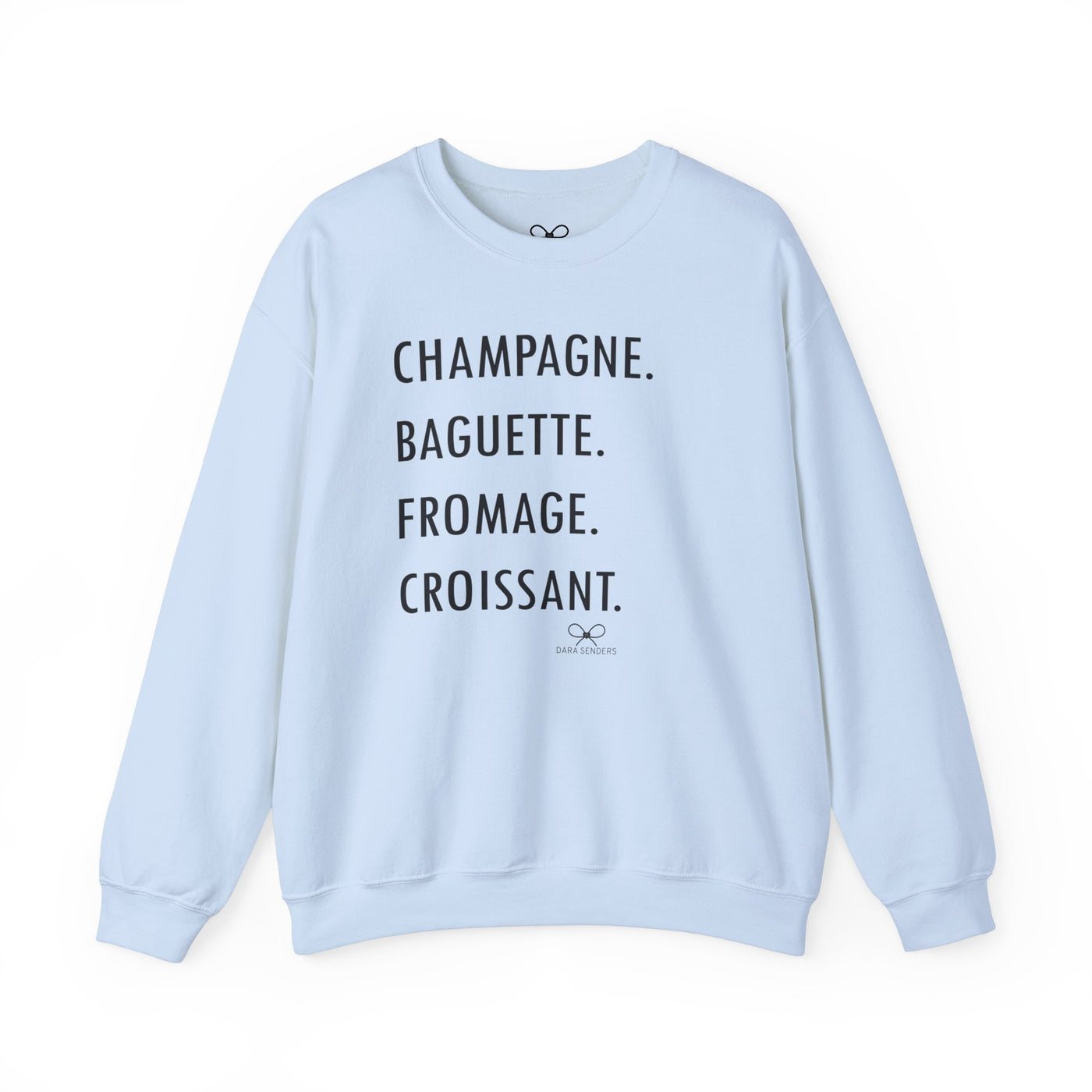 GOURMET LOVE (Champagne, Baguette, Fromage, Croissant) Crewneck Sweatshirt