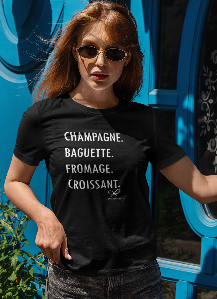 GOURMET LOVE (Champagne, Baguette, Fromage, Croissant) Tshirt