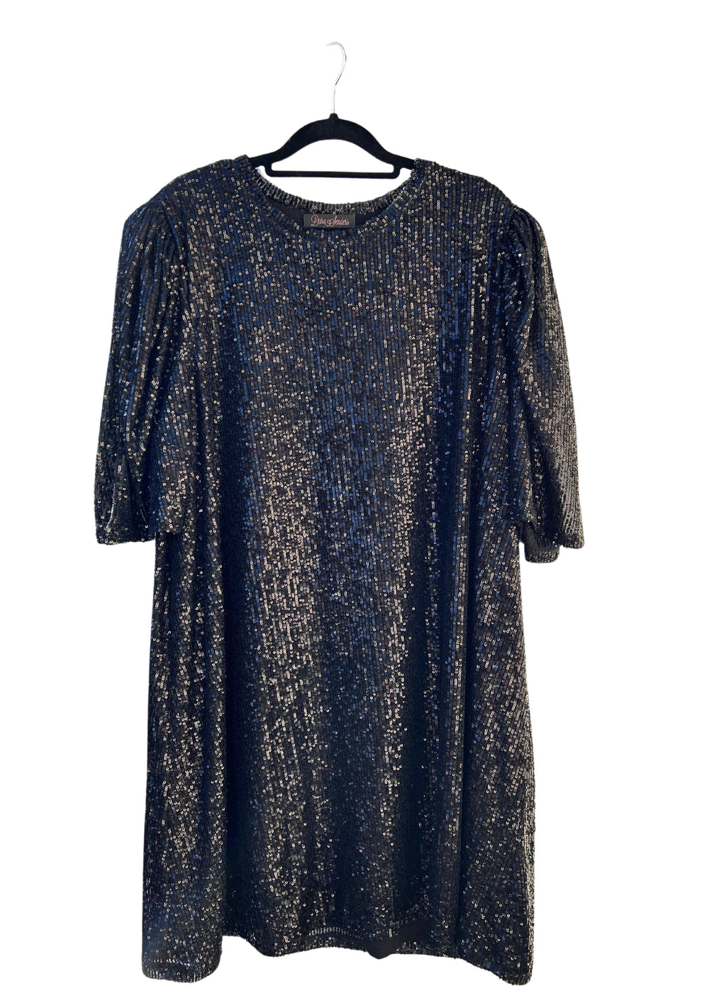 ANNIE SEQUIN T-SHIRT DRESS 3X / Black ANNIE SEQUIN T-SHIRT DRESS 3X / Black