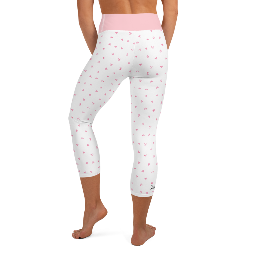 PETIT BOW CAPRI LEGGINGS • WHITE